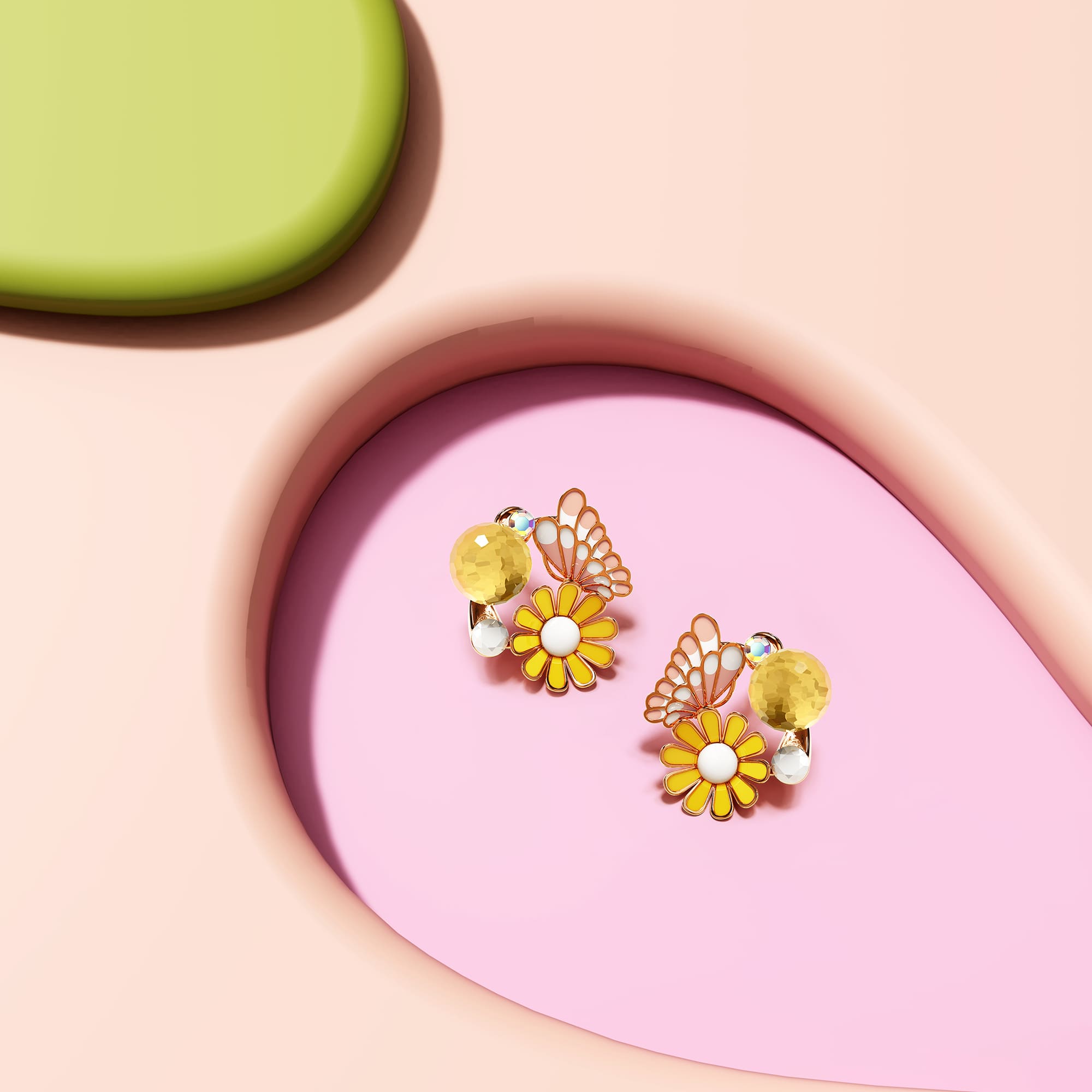 Butterfly Floral Stud Earrings - Image 4