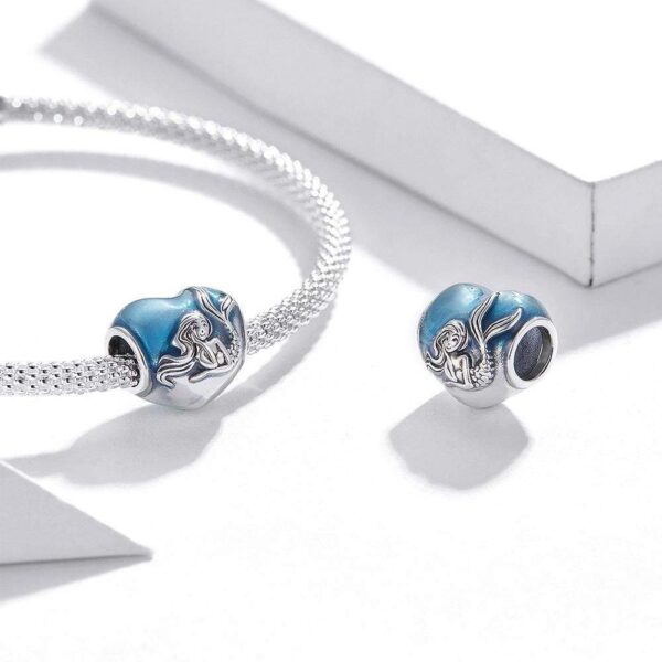 Solid 925 Sterling Silver Blue Mermaid Pandora Inspired Charm - Image 3