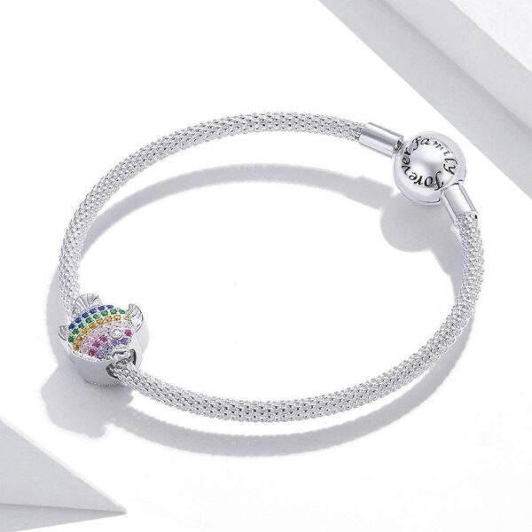 Solid 925 Sterling Silver Rainbow Fish Pandora Inspired Charm - Image 2