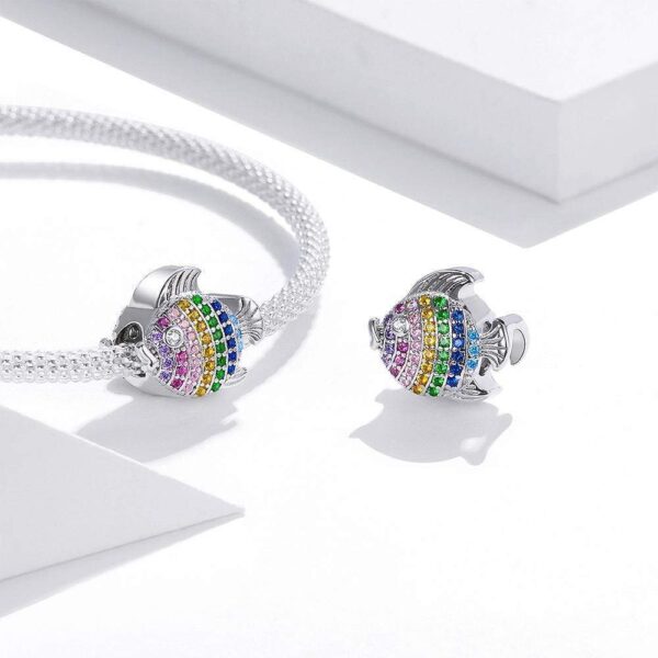 Solid 925 Sterling Silver Rainbow Fish Pandora Inspired Charm - Image 3