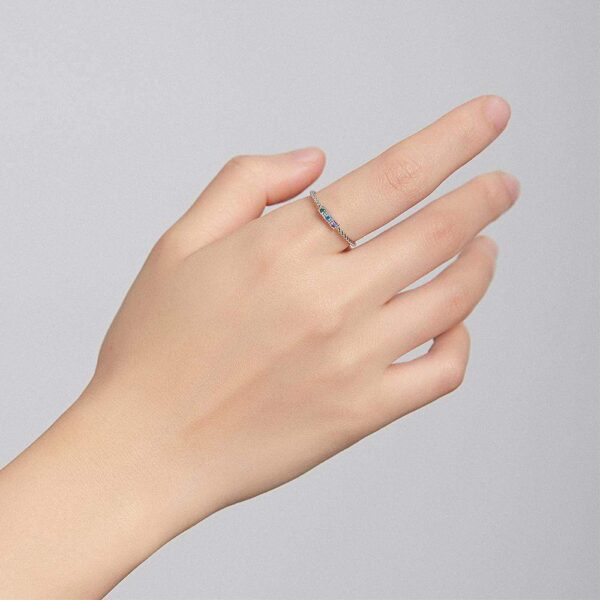 Solid 925 Sterling Silver Cubic Zirconia Tricolour Crystals Twist Ring