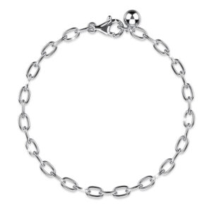 Solid 925 Sterling Silver Modest Cable Chain Bracelet