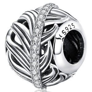 Solid 925 Sterling Silver Rolling Deep CZ Charm
