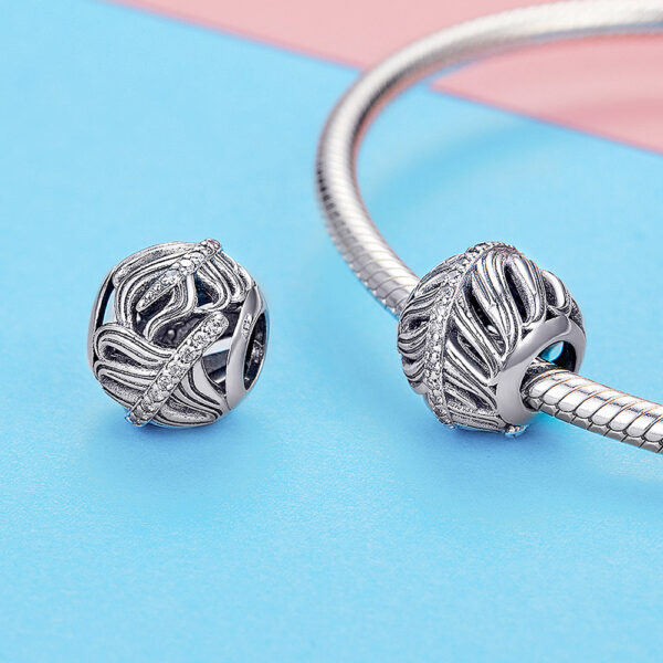 Solid 925 Sterling Silver Rolling Deep CZ Charm - Image 3