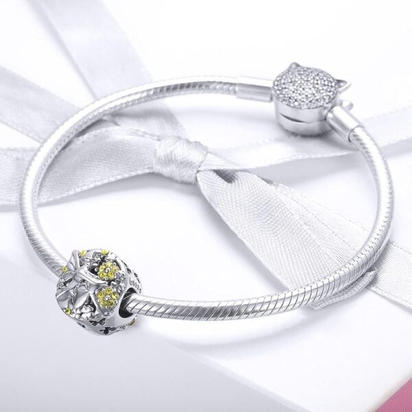 Solid 925 Sterling Silver Flower Fairy Pandora Inspired Charm - Image 2