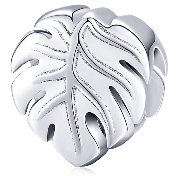 Solid 925 Sterling Silver Palm Leaf Pandora Inspired Charm
