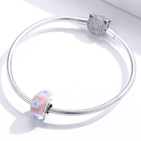 Solid 925 Sterling Silver Pandora Floral Inspired Charm - Image 2