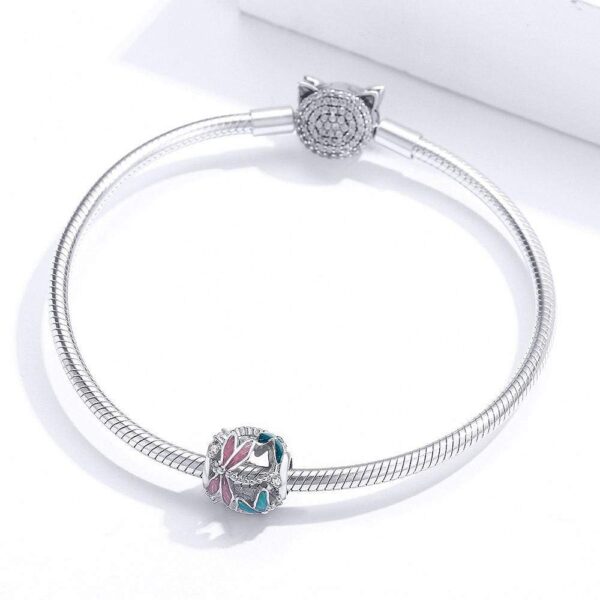 Solid 925 Sterling Silver Dragonfly Animal Pandora Inspired Charm - Image 2