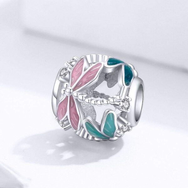 Solid 925 Sterling Silver Dragonfly Animal Pandora Inspired Charm - Image 4