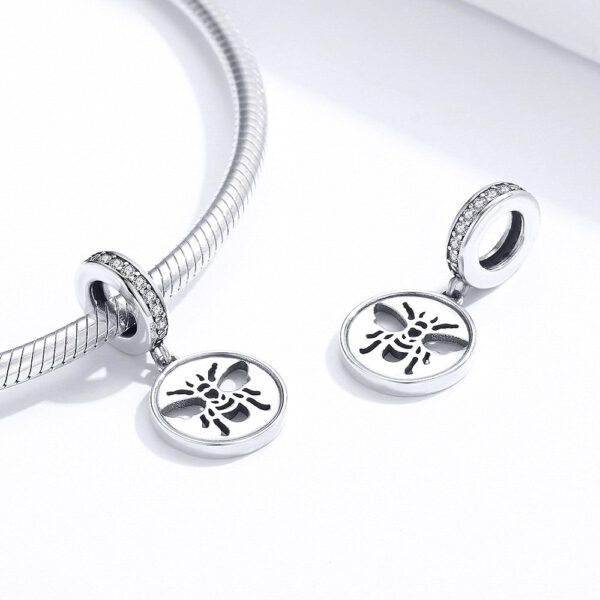 Solid 925 Sterling Silver Bee Animal Stamp Pandora Inspired Charm - Image 3