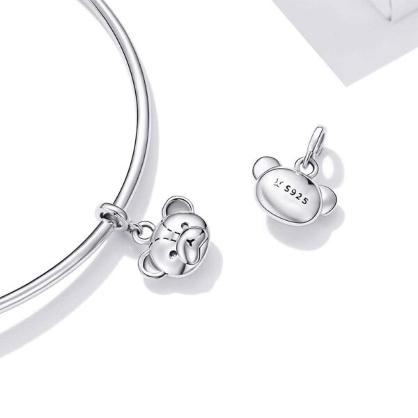 Solid 925 Sterling Silver Teddy Bear Pandora Inspired Charm - Image 3