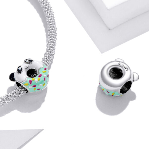 Solid 925 Sterling Silver Bear Panda Pandora Inspired Charm - Image 2