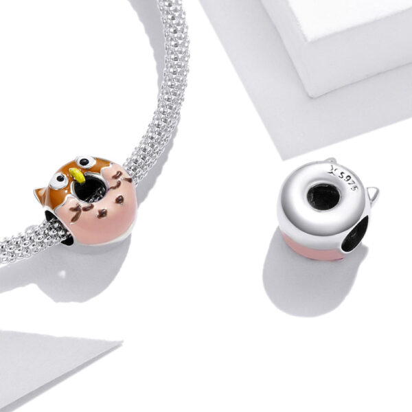Solid 925 Sterling Silver Lovely Owl Pandora Inspired Charm - Image 2