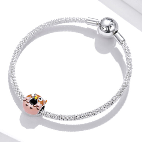 Solid 925 Sterling Silver Lovely Owl Pandora Inspired Charm - Image 3