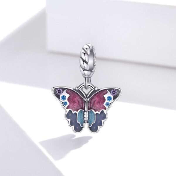 Solid 925 Sterling Silver Majestic Butterfly Pandora Inspired Bead Charm - Image 4