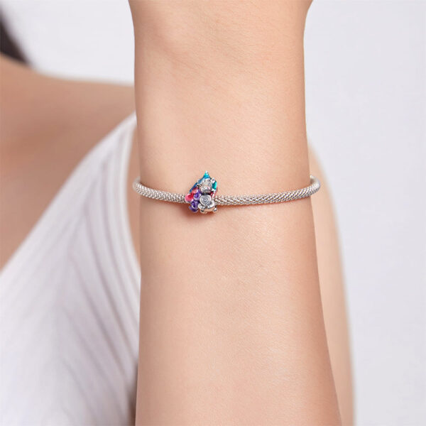 Solid 925 Sterling Silver Giddy Rainbow Unicorn Pandora Inspired Bead Charm - Image 5