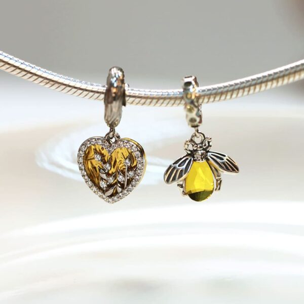 Solid 925 Signature Silver Goldilocks Heart Charm - Image 6