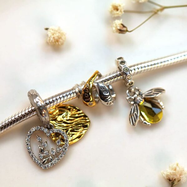 Solid 925 Signature Silver Goldilocks Heart Charm - Image 7