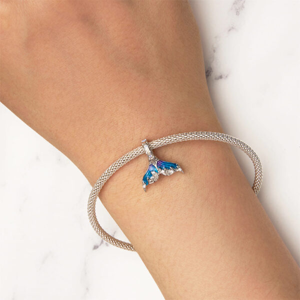 Solid 925 Signature Silver Mermaid Gleam Tail Charm - Image 5