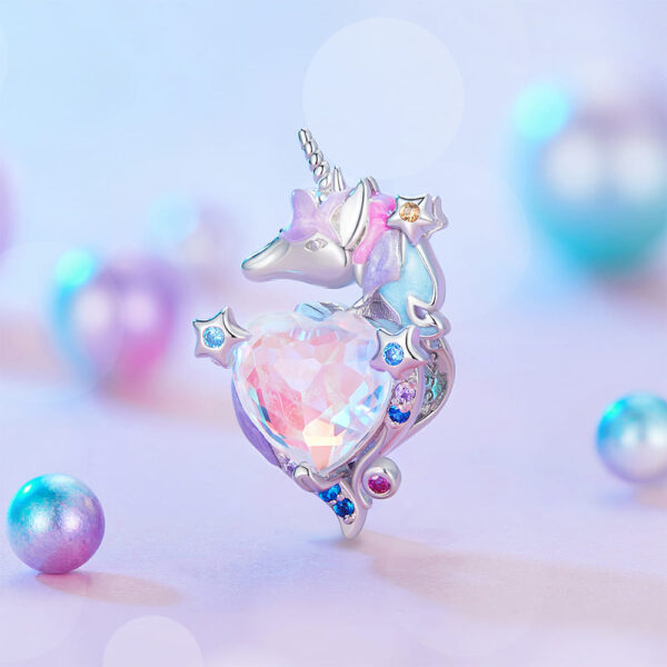Solid 925 Signature Silver Mystic Majesty Unicorn Charm - Image 2