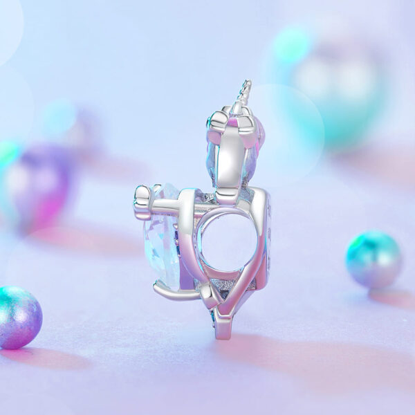 Solid 925 Signature Silver Mystic Majesty Unicorn Charm - Image 3