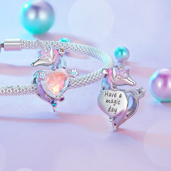 Solid 925 Signature Silver Mystic Majesty Unicorn Charm - Image 4