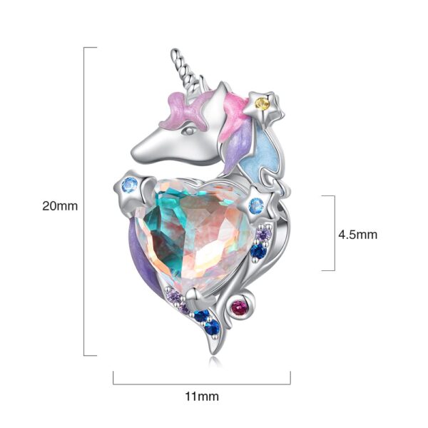 Solid 925 Signature Silver Mystic Majesty Unicorn Charm - Image 7