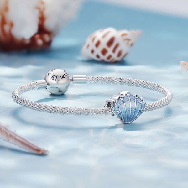 Solid 925 Signature Silver Azure Seashell Charm - Image 5