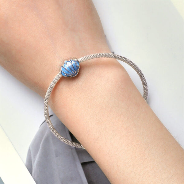 Solid 925 Signature Silver Azure Seashell Charm - Image 6