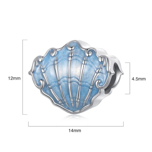 Solid 925 Signature Silver Azure Seashell Charm - Image 7
