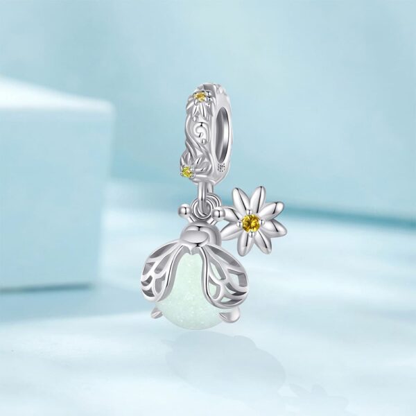 Solid 925 Signature Silver Bug Sparkle Charm - Image 2