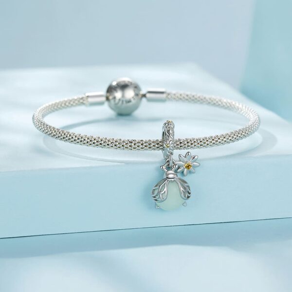 Solid 925 Signature Silver Bug Sparkle Charm - Image 4