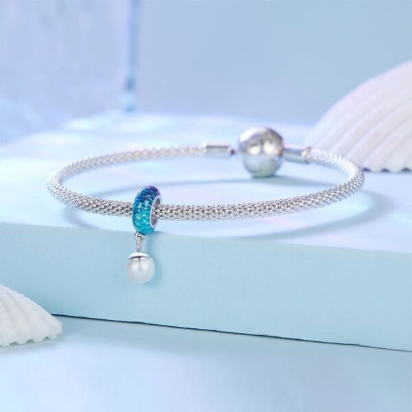 Solid 925 Signature Silver Pearlescent Mermaid Whispers Charm - Image 2
