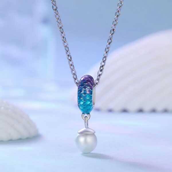 Solid 925 Signature Silver Pearlescent Mermaid Whispers Charm - Image 4