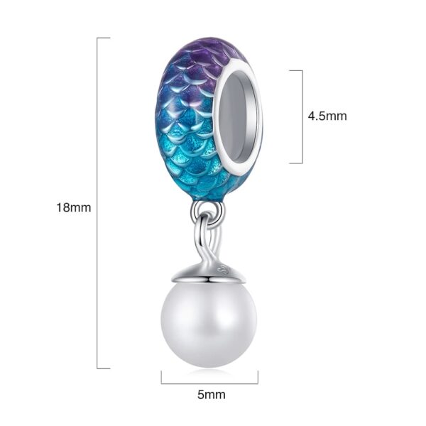 Solid 925 Signature Silver Pearlescent Mermaid Whispers Charm - Image 6
