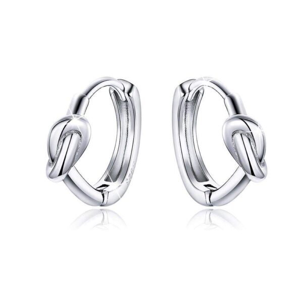 Solid 925 Sterling Silver Simplest Knot Earrings