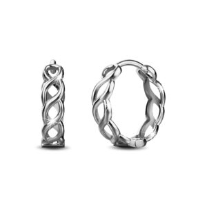 Solid 925 Sterling Silver Weavy Links Earrings