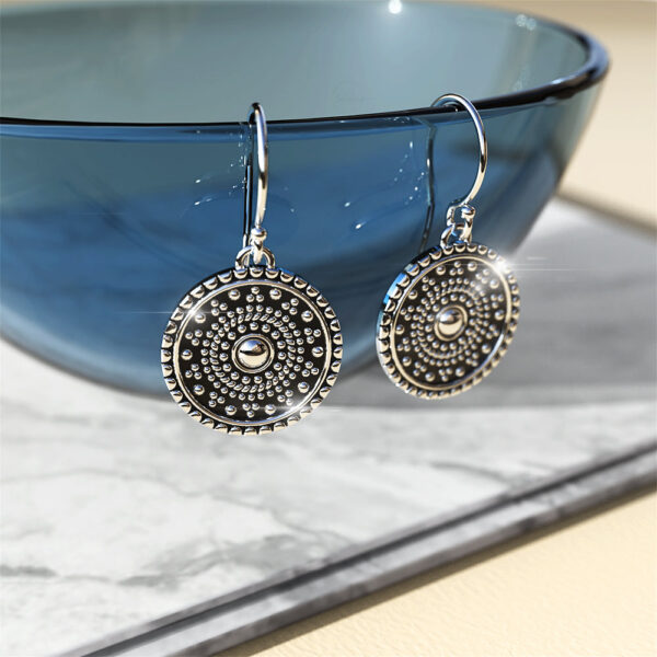 Solid 925 Sterling Silver Antique Primadonna Earrings - Image 2