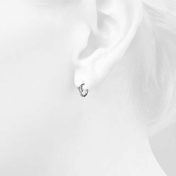 Solid 925 Sterling Silver Tie Knot Earrings - Image 4