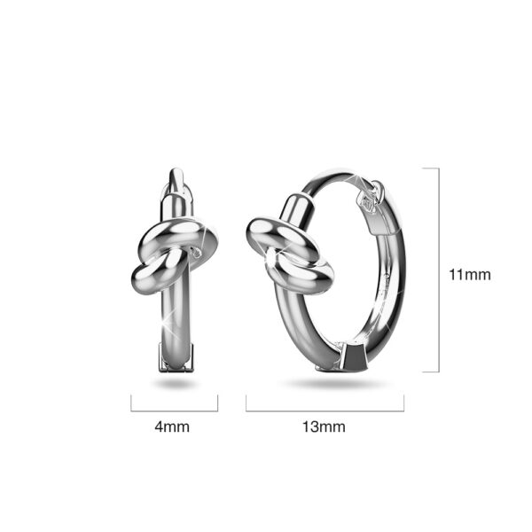 Solid 925 Sterling Silver Tie Knot Earrings - Image 5