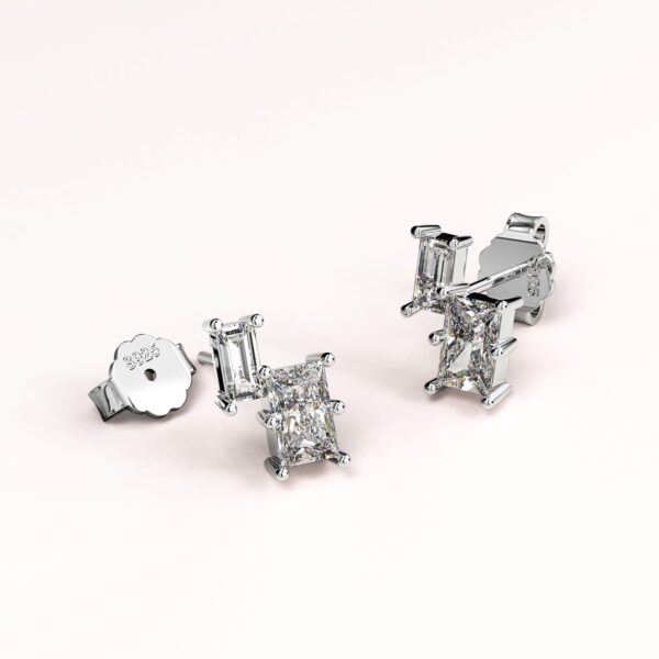 Solid 925 Signature Silver Stellar Stud Earrings - Image 2