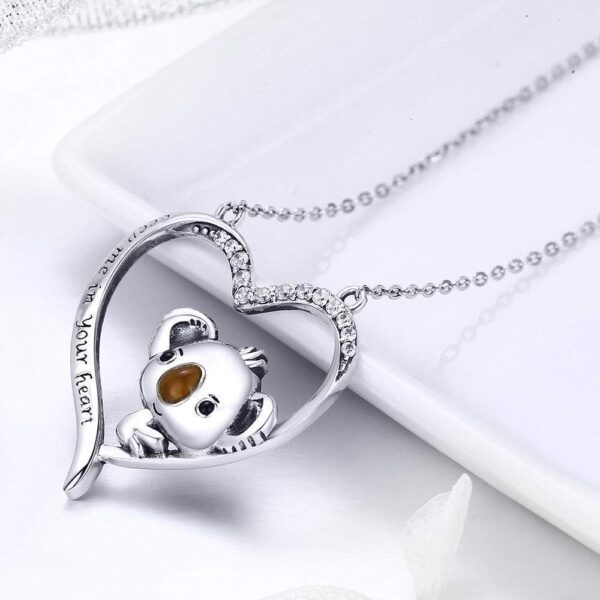 Solid 925 Sterling Silver Big Head Baby Koala Necklace - Image 2