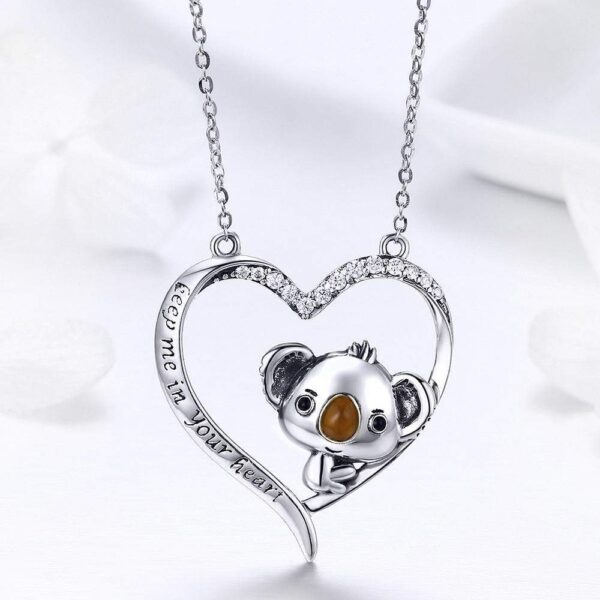 Solid 925 Sterling Silver Big Head Baby Koala Necklace - Image 4
