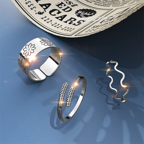 Solid 925 Sterling Silver Double Fern Ring
