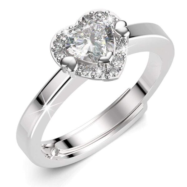 Solid 925 Sterling Silver Kindrea Heart Ring