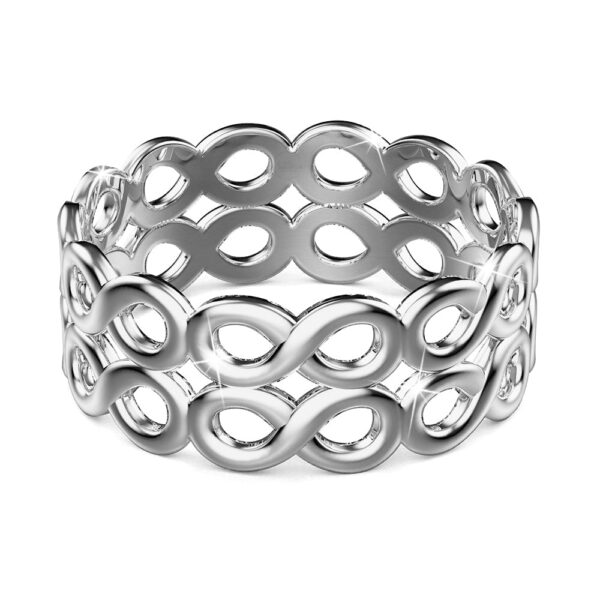 Solid 925 Sterling Silver Twice the Infinity Ring