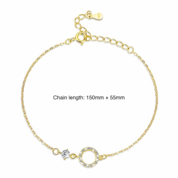 Solid 925 Signature Silver Circlet Gold Layered Bracelet - Image 6