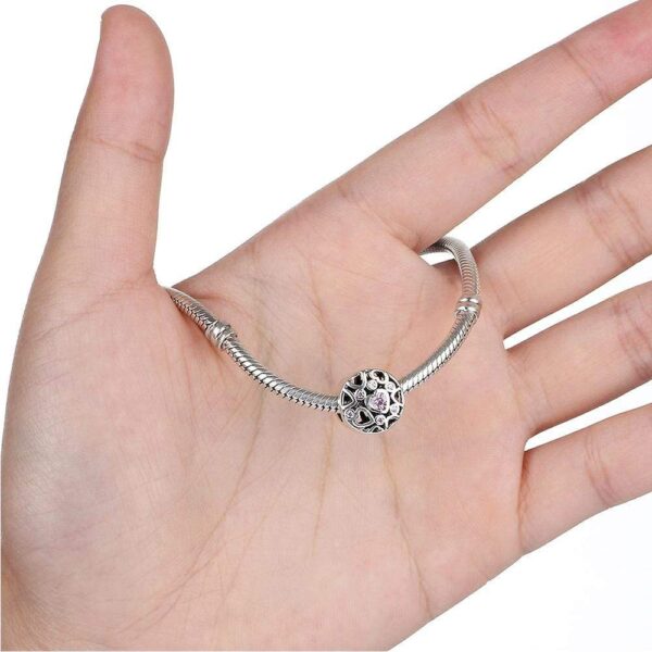 Solid 925 Sterling Silver Lots of Love CZ Charm - Image 3