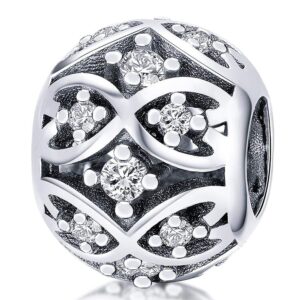 Solid 925 Sterling Silver Infinity CZ Charm