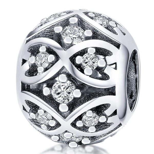 Solid 925 Sterling Silver Infinity CZ Charm